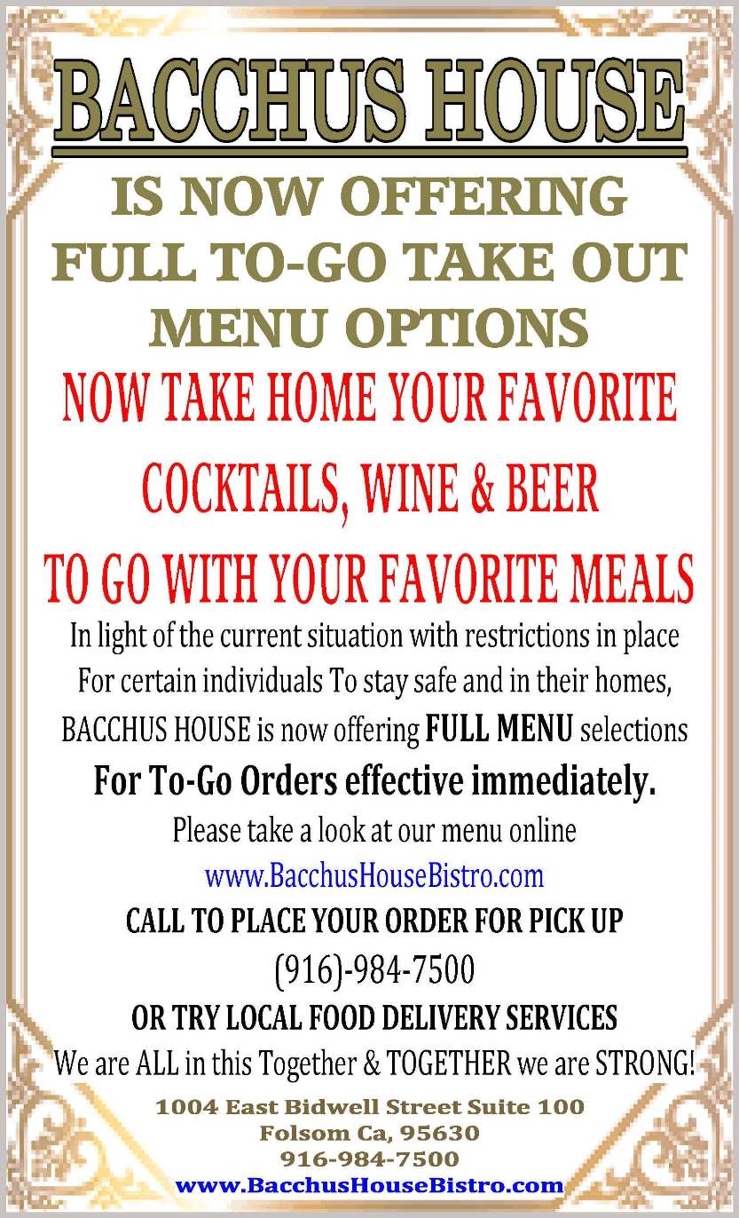 To-Go Take out menu options