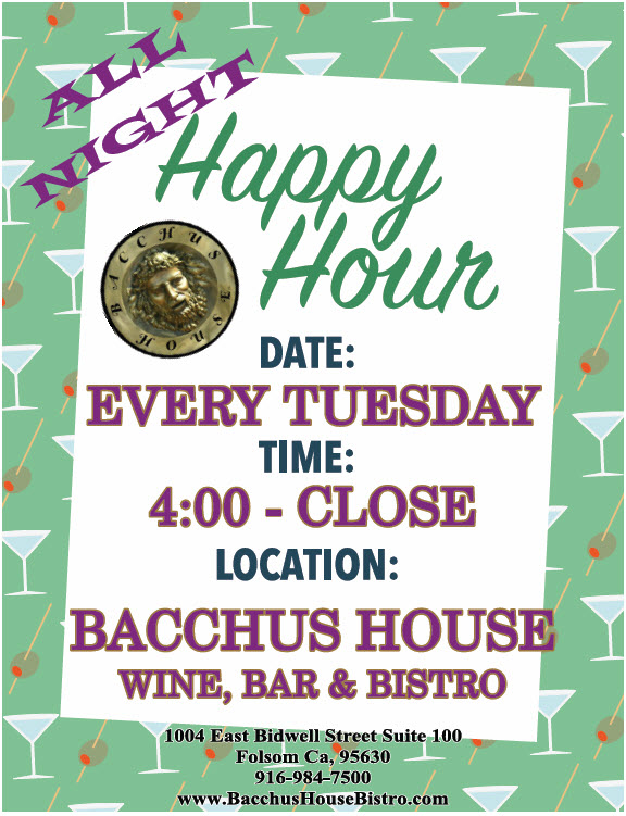 All Night Happy Hour on Tuesdays!