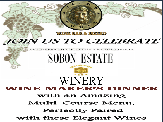 Sobon Estate Wine Maker’s Dinner – Nov 19th