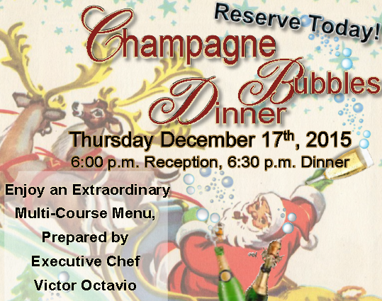 Mumm Champagne Bubbles Dinner – Dec 17th
