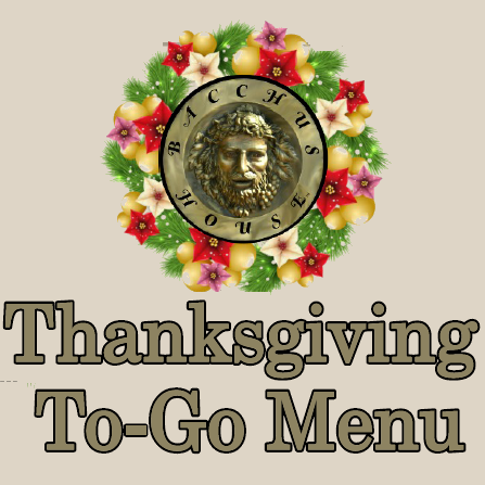 Bacchus House Thanksgiving TO-GO Menu, November 2022