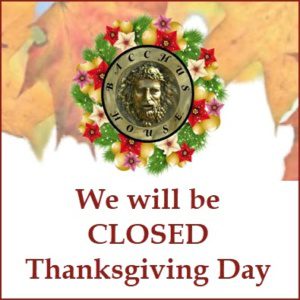 Bacchus House Closed Thanksgiving Day